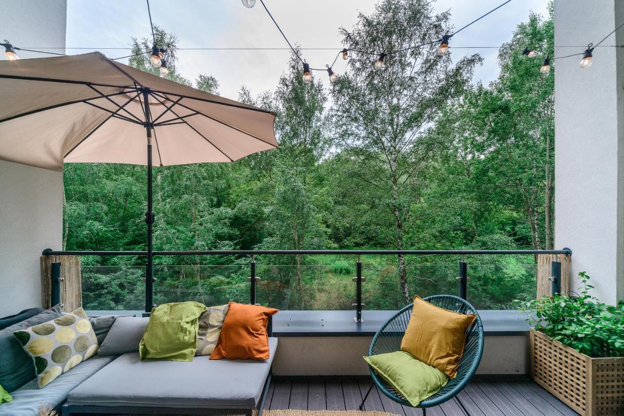 Lumina Apartment With Balcony Overlooking The Park Łódź Exterior foto